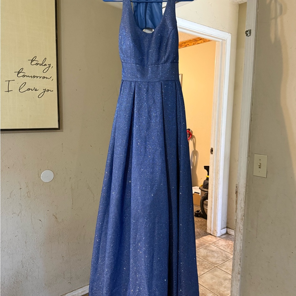 Morgan & Co. Glittering Blue Evening Gown
